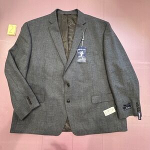 RALPH Ralph Lauren DXL Comfort Flex Wool Blazer Sport Coat Jacket Gray 54 Reg